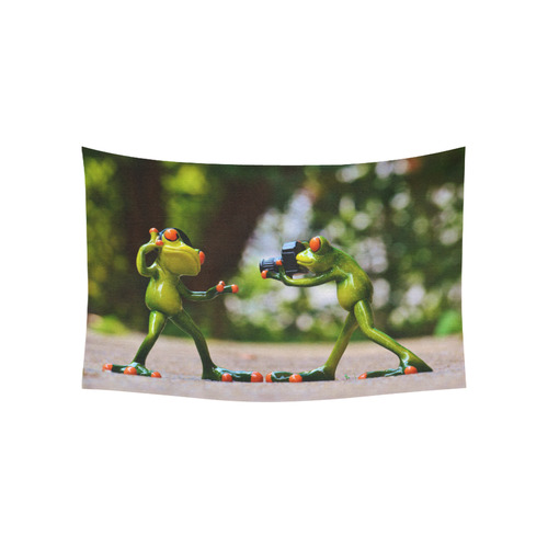 Funny Frog Cotton Linen Wall Tapestry 60"x 40"