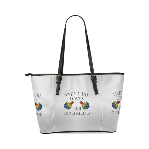 This Girl Loves Her Girlfriend Leather Tote Bag/Large (Model 1640)