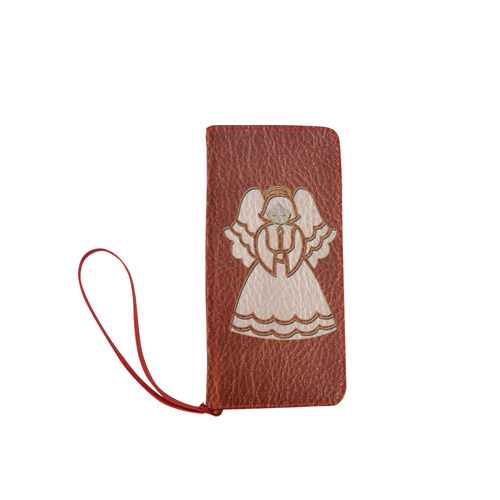 Leather-Look Christmas Angel Women's Clutch Wallet (Model 1637)