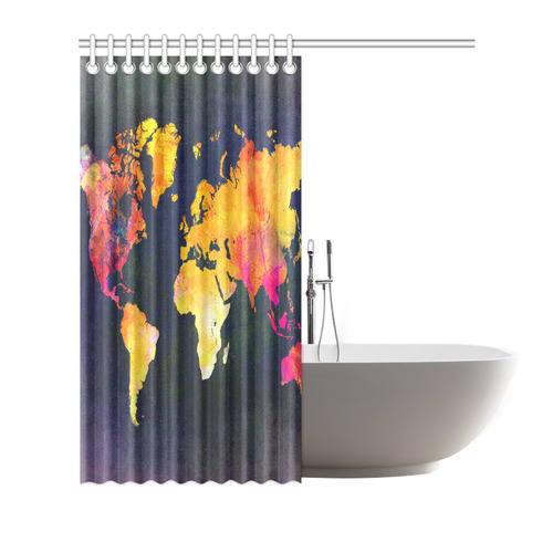 world map 31 Shower Curtain 72"x72"