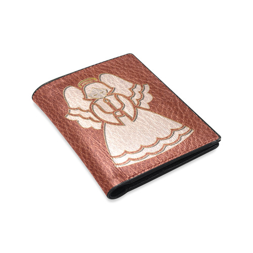 Leather-Look Christmas Angel Men's Leather Wallet (Model 1612)