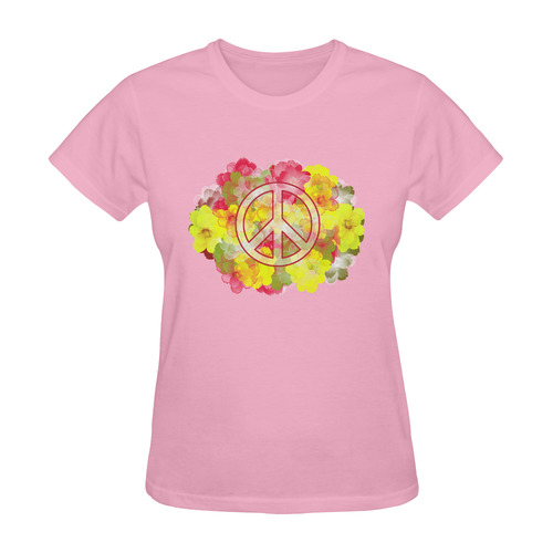 Flower Power Peace Sunny Women's T-shirt (Model T05)