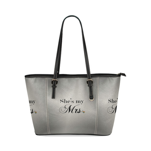 She's My Mrs. Leather Tote Bag/Large (Model 1640)