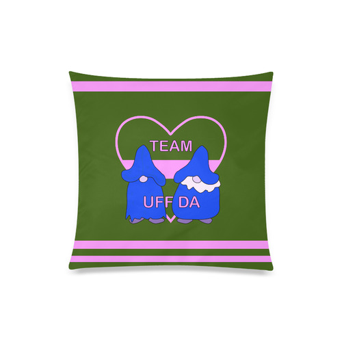 Team Uff Da Gnomes Tomte Nisser Green Pink Blue Custom Zippered Pillow Case 20"x20"(Twin Sides)