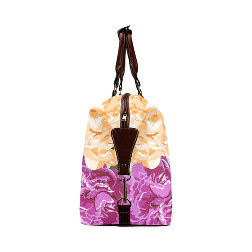 Pink Orange Beautiful Watercolor Floral Classic Travel Bag (Model 1643)