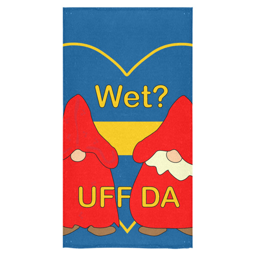 Wet Swedish Uff Da Gnomes Tomte Nisser Bath Towel 30"x56"