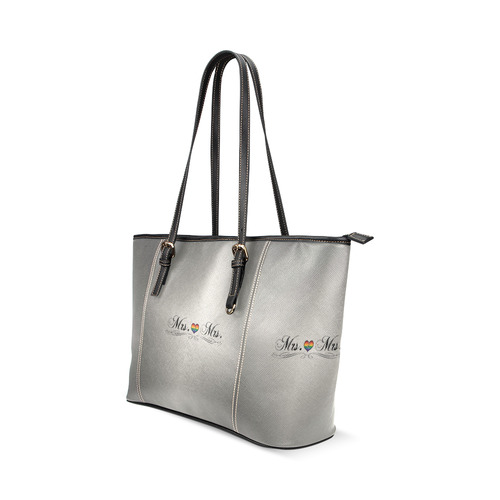 Mrs. & Mrs. Lesbian Design Leather Tote Bag/Large (Model 1640)