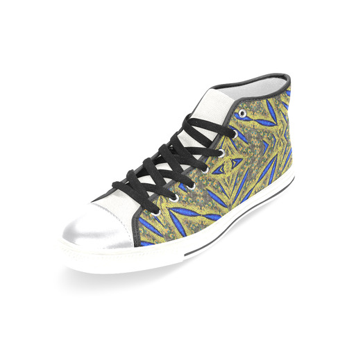 Peacock Feathers Abstract 2 Women's Classic High Top Canvas Shoes (Model 017)