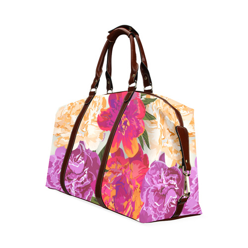 Pink Orange Beautiful Watercolor Floral Classic Travel Bag (Model 1643)