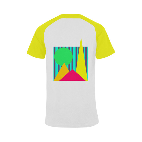 Geometric Mountains Men's Raglan T-shirt Big Size (USA Size) (Model T11)
