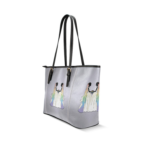 Ballgown Rainbow Brides Leather Tote Bag/Large (Model 1640)