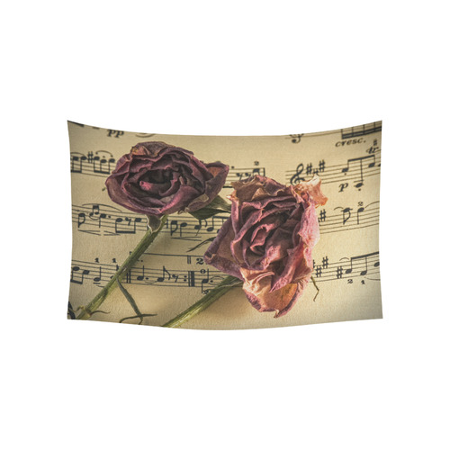 Rose Cotton Linen Wall Tapestry 60"x 40"