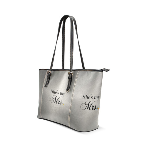 She's My Mrs. Leather Tote Bag/Large (Model 1640)