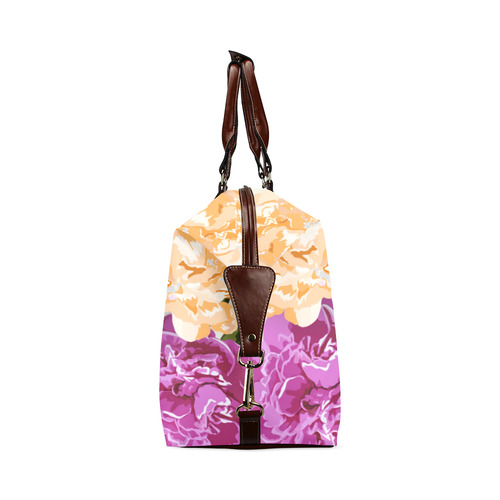 Pink Orange Beautiful Watercolor Floral Classic Travel Bag (Model 1643)