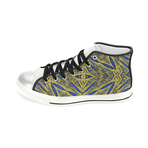 Peacock Feathers Abstract 2 Women's Classic High Top Canvas Shoes (Model 017)