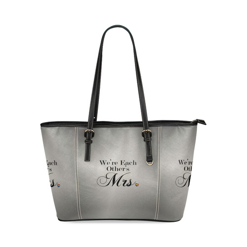 We're Each Other's Mrs. Leather Tote Bag/Large (Model 1640)