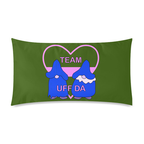 Team Uff Da Gnomes Tomte Nisser Green Pink Blue Rectangle Pillow Case 20"x36"(Twin Sides)