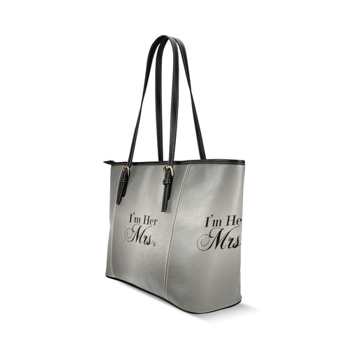 I'm Her Mrs. Leather Tote Bag/Large (Model 1640)