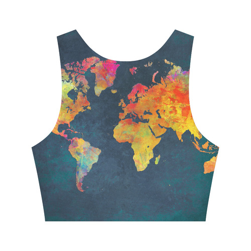 world map 16 Women's Crop Top (Model T42)