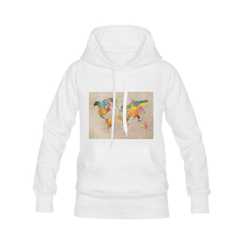 world map 17 Women's Classic Hoodies (Model H07)