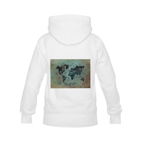 world map Women's Classic Hoodies (Model H07)