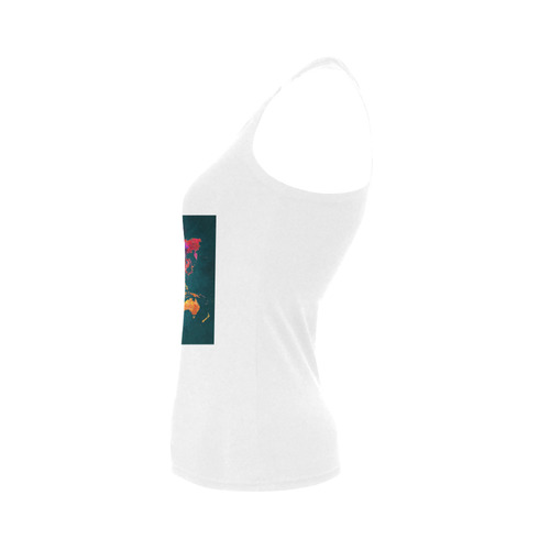 world map 16 Women's Shoulder-Free Tank Top (Model T35)