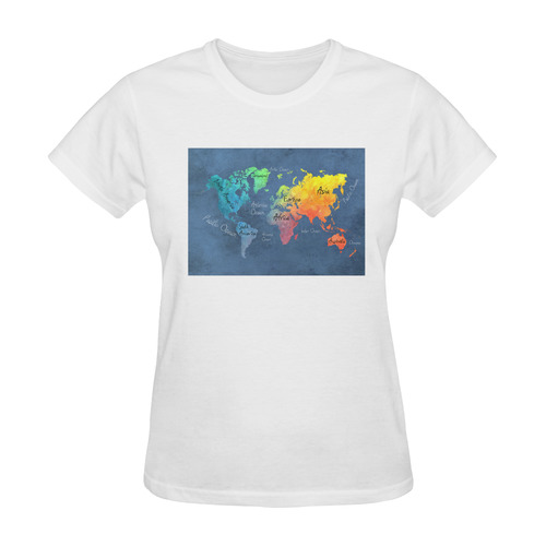 world map 30 Sunny Women's T-shirt (Model T05)