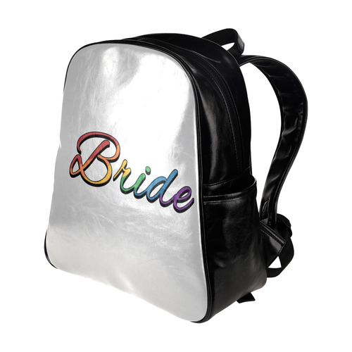Lesbian Pride Rainbow "Bride" Multi-Pockets Backpack (Model 1636)