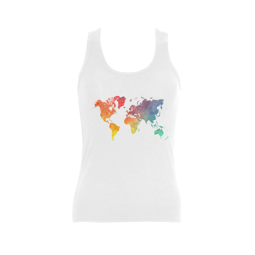 world map 15 Women's Shoulder-Free Tank Top (Model T35)