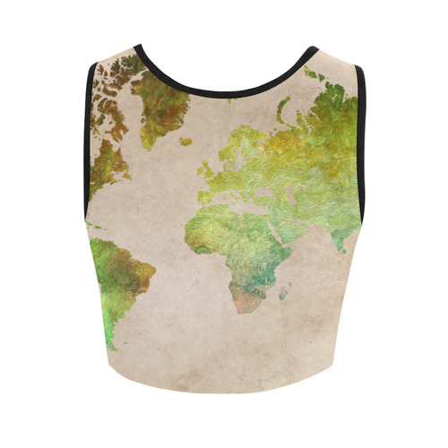 world map 32 Women's Crop Top (Model T42)