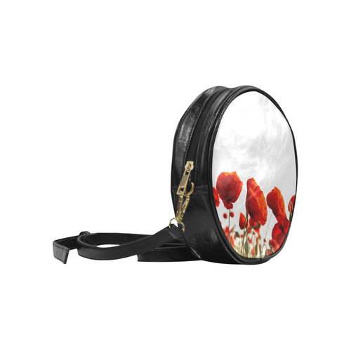 Red Poppies Round Sling Bag (Model 1647)