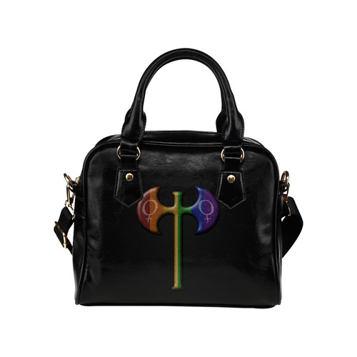 Rainbow Lesbian Pride Labrys Shoulder Handbag (Model 1634)