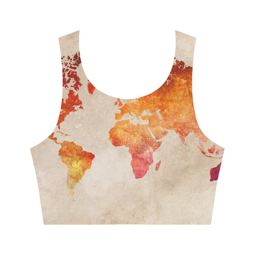 world map 33 Women's Crop Top (Model T42)