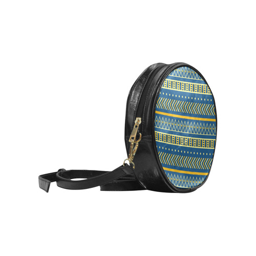 Ethnic Boho Tribal Geometric Pattern Round Sling Bag (Model 1647)