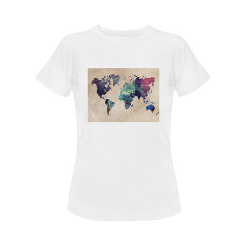 world map Women's Classic T-Shirt (Model T17）