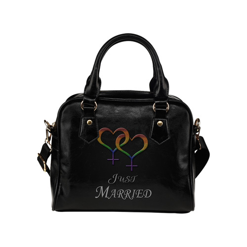 Just Married Lesbian Pride Shoulder Handbag (Model 1634)