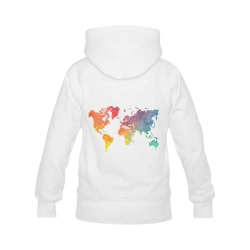 world map 15 Women's Classic Hoodies (Model H07)