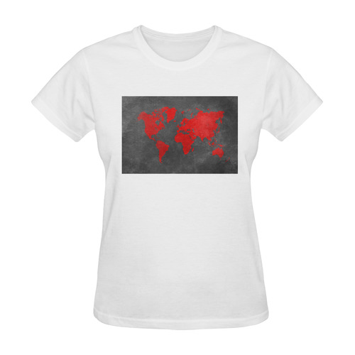 world map 24 Sunny Women's T-shirt (Model T05)