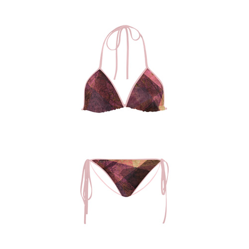 Maroon Pink_PATTERN GARDEN NO5L_B1 Custom Bikini Swimsuit