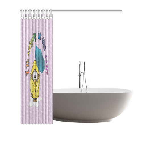 singing in the rain owl Shower Curtain 66"x72"