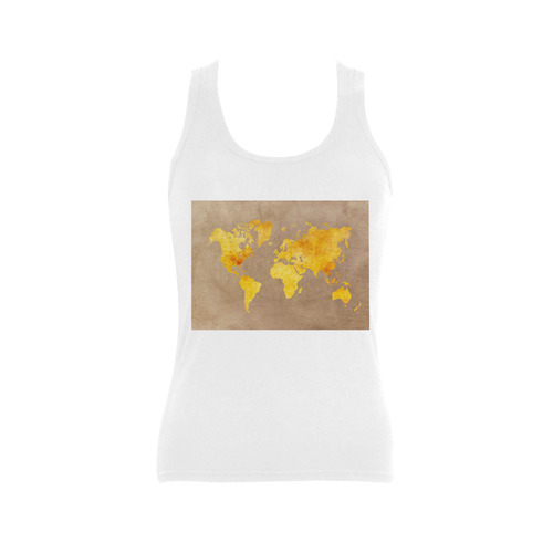 world map 23 Women's Shoulder-Free Tank Top (Model T35)