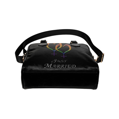 Just Married Lesbian Pride Shoulder Handbag (Model 1634)