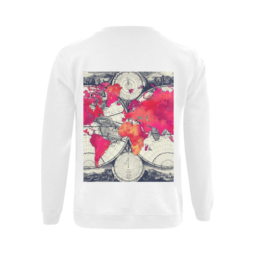 world map 28 Gildan Crewneck Sweatshirt(NEW) (Model H01)