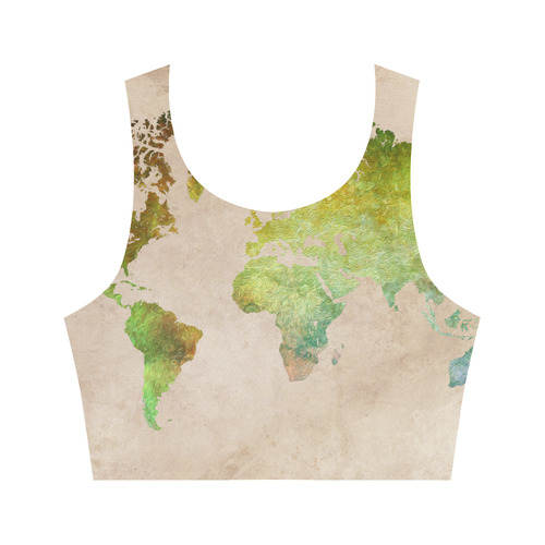 world map 32 Women's Crop Top (Model T42)