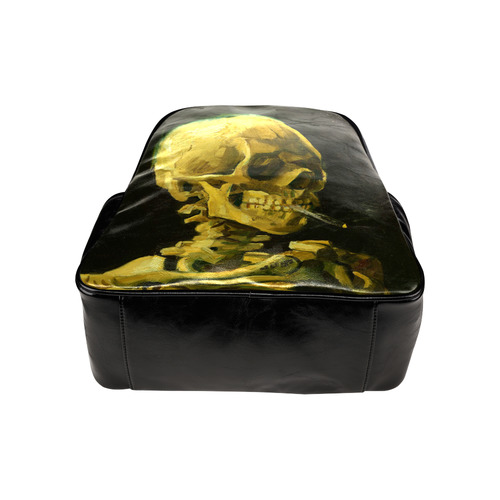 Van Gogh Skull With Burning Cigarette Multi-Pockets Backpack (Model 1636)