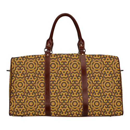 Gold Fancy Pattern Waterproof Travel Bag/Large (Model 1639)