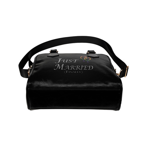 Just Married (Finally) Lesbian Pride Shoulder Handbag (Model 1634)