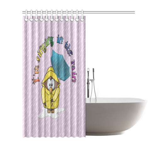 singing in the rain owl Shower Curtain 66"x72"