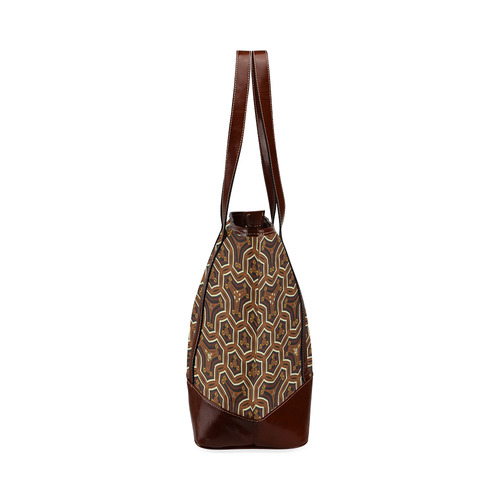 Chocolate Honeycomb Style Tote Handbag (Model 1642)