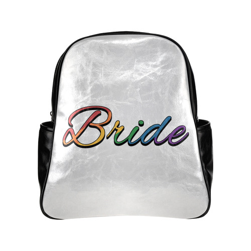 Lesbian Pride Rainbow "Bride" Multi-Pockets Backpack (Model 1636)